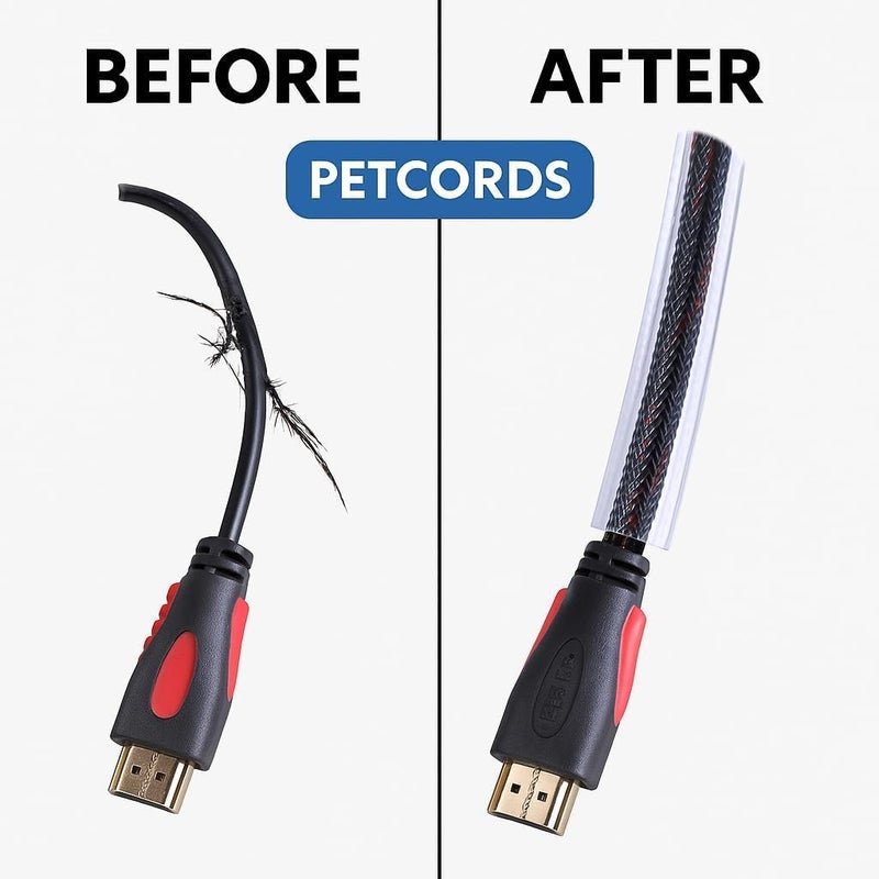 PETCORDS Black Dog and Cat Cord Protector- Protects Your Pets from Chewing Through Insulated Cables up to 10ft, Unscented, Odorless - Image 2
